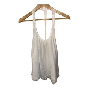 Jen’s Pirates Booty White Low Back Gauze Tank Top XS